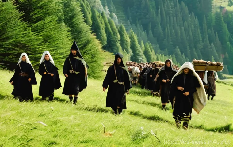 헬베티족과 로마 시대 스위스 - Image Prompt 1: The Helvetian Exodus**