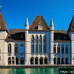 Home 21 스위스 국립 박물관 탐방 - A detailed exterior view of the Swiss National Museum in Zurich, showcasing its striking neo-Gothic ...